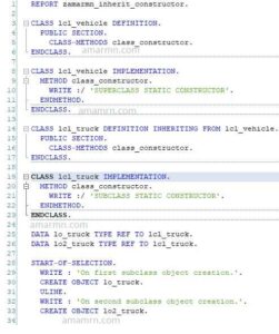 Object Oriented ABAP Constructor Inheritance - Amarmn.com