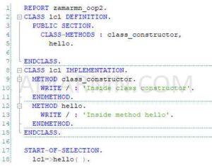 Object Oriented ABAP Static Constructor In Local Class - Amarmn.com